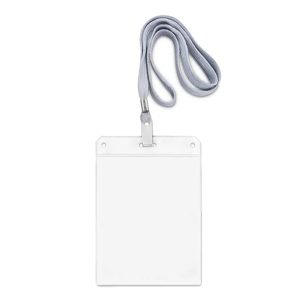 Identificador PVC com lanyard em poliéster 360v2