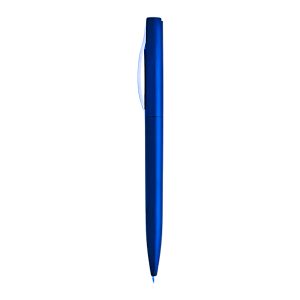 Esferográfica em ABS com acabamento metalizado azul