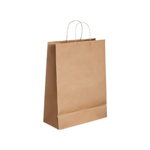 Saco em papel craft com alça retorcida