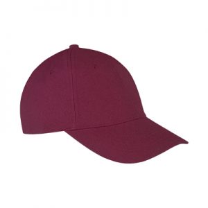 Boné 100% algodão com fivela de ajuste em velcro bordeaux