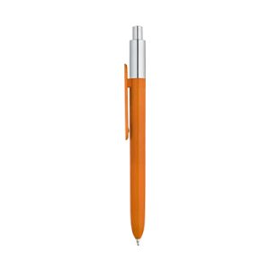 Caneta em ABS com acabamento brilhante laranja