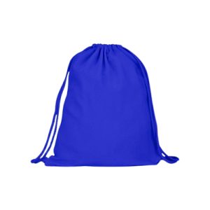 Mochila 100% algodão com cordões a condizer azul