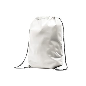 Mochila com cordão feita de material RPET macio branco