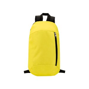 Mochila poliéster 600D com fecho de zíper no bolso amarelo