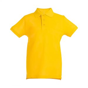 Polo de criança unissexo 100% algodão amarelo