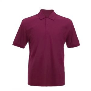 Polo manga curta 65% poliéster 35% algodão bordeaux