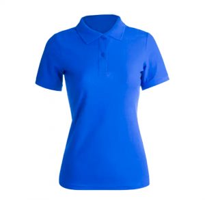 Polo mulher manga curta 100% algodão azul