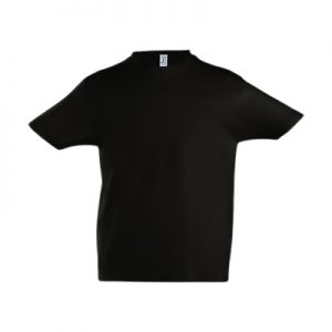 T-shirt para crianças 100% algodão preto