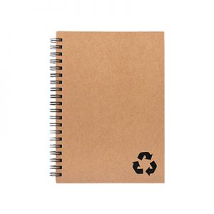 Caderno espiral 70 folhas pautadas e com capa de cartão reciclado