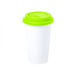 Copo de cerâmica silicone com capacidade de 400ml verde