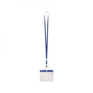 Identificador lanyard PVC Poliéster azul