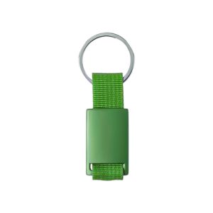 Porta-chaves em alumínio colorido e fita em poliéster verde
