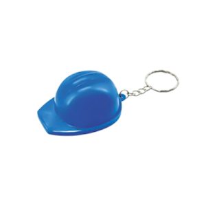Porta-chaves em forma de capacete de segurança com abridor azul