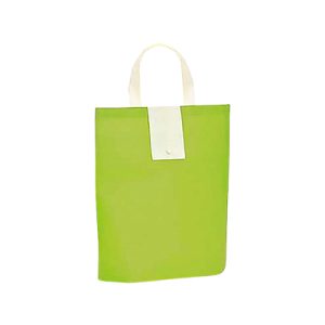 Saco dobrável em non-woven com alças de 35 cm verde