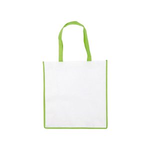 Saco non-woven 80 grm2 com acabamentos coloridos verde claro