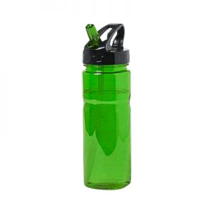 Garrafa com 650 ml de capacidade em material tritan verde