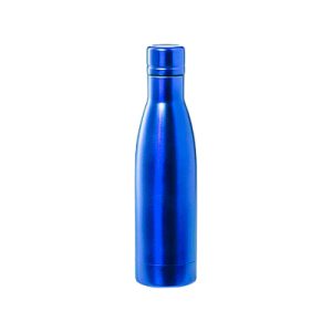 Garrafa térmica de aço inox com 500ml de capacidade azul