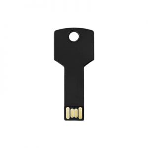 Memória USB 2.0 de alumínio com 16GB na forma de uma chave preto